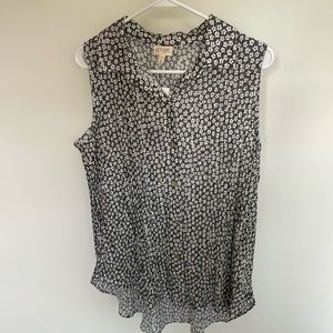 Greige Sleeveless Top / Blouse Black and White Sz M Medium